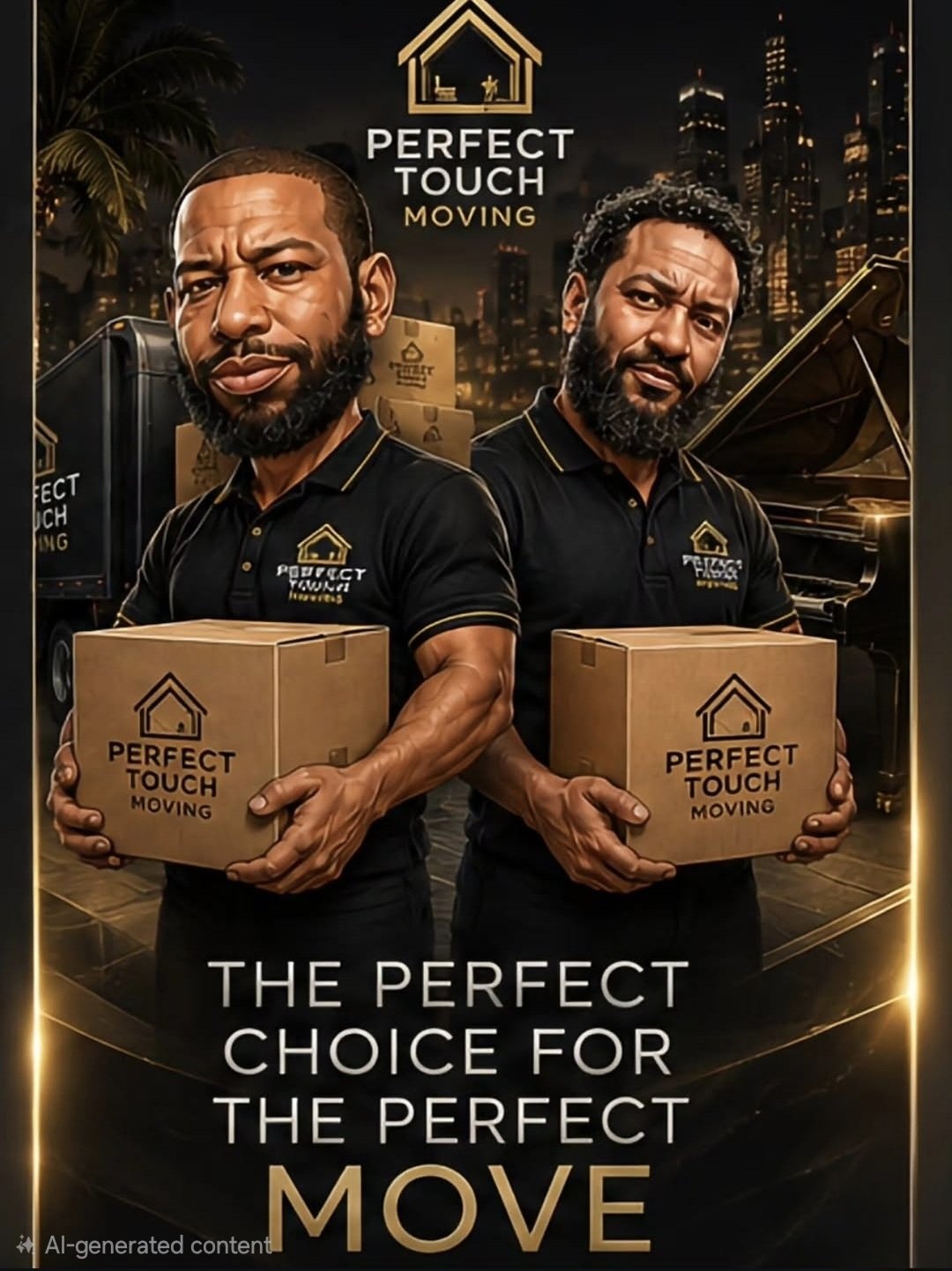 Perfect Touch Moving illustrated crew artwork