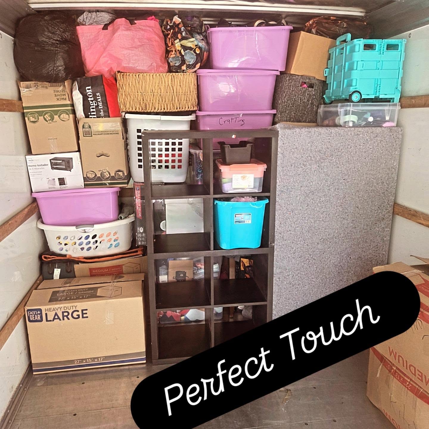 Perfect Touch Moving truck fully loaded with boxes